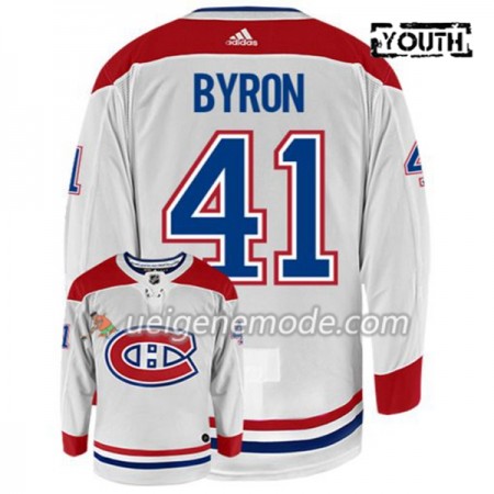 Kinder Eishockey Montreal Canadiens Trikot PAUL BYRON 41 Adidas Weiß Authentic